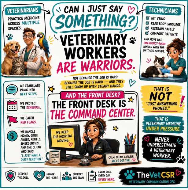 Thursday at the veterinary front desk poster